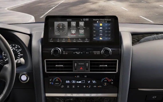 2023 Nissan Armada touchscreen and front console | Dave Syverson Nissan in Albert Lea MN