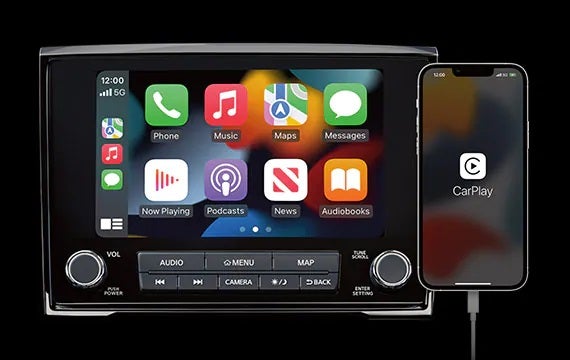 Stay connected with a standard 8" touch-screen display 2023 Nissan Titan | Dave Syverson Nissan in Albert Lea MN